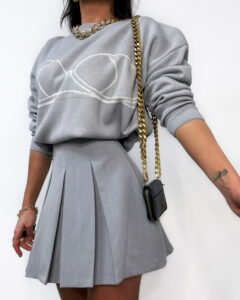 spódnico-spodenki szare plisowane