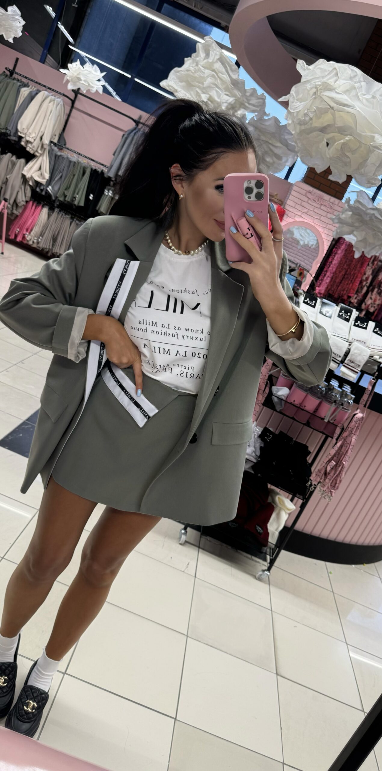 Klasyczna marynarka z logo La Milla khaki