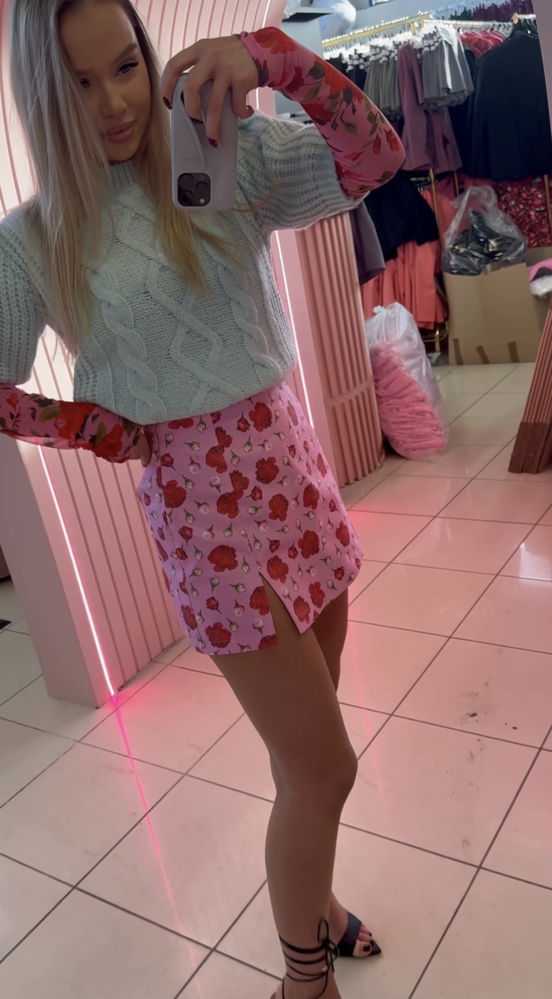 Sweter z krótkim rękawem La Milla miętowy