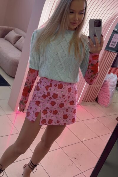 Sweter z krótkim rękawem La Milla miętowy