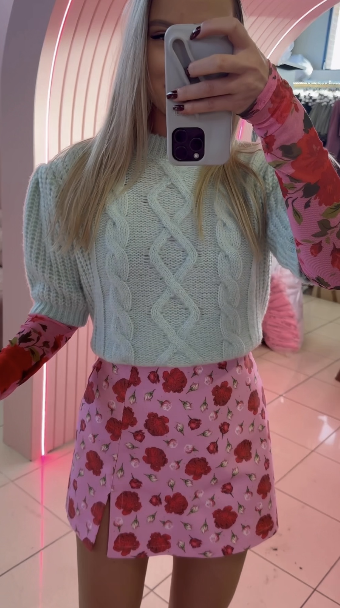 Sweter z krótkim rękawem La Milla miętowy