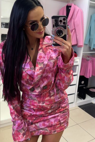 Marynarka jeans La Milla w kwiaty