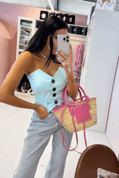 Gorset top garniturowy La Milla miętowy