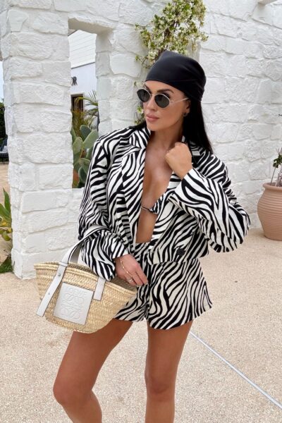 Komplet La Milla zebra czarny-ecru