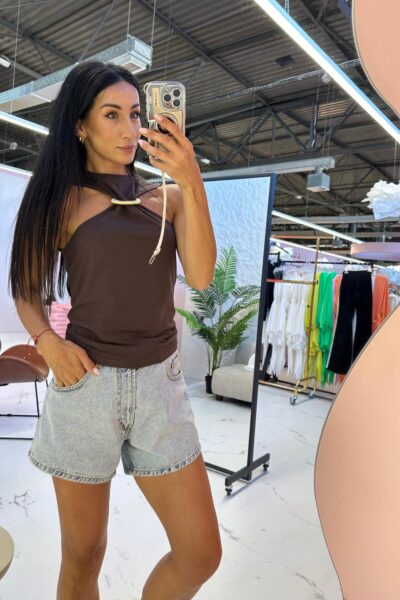 Top La Milla z ozdobnym pierścieniem czekoladowy