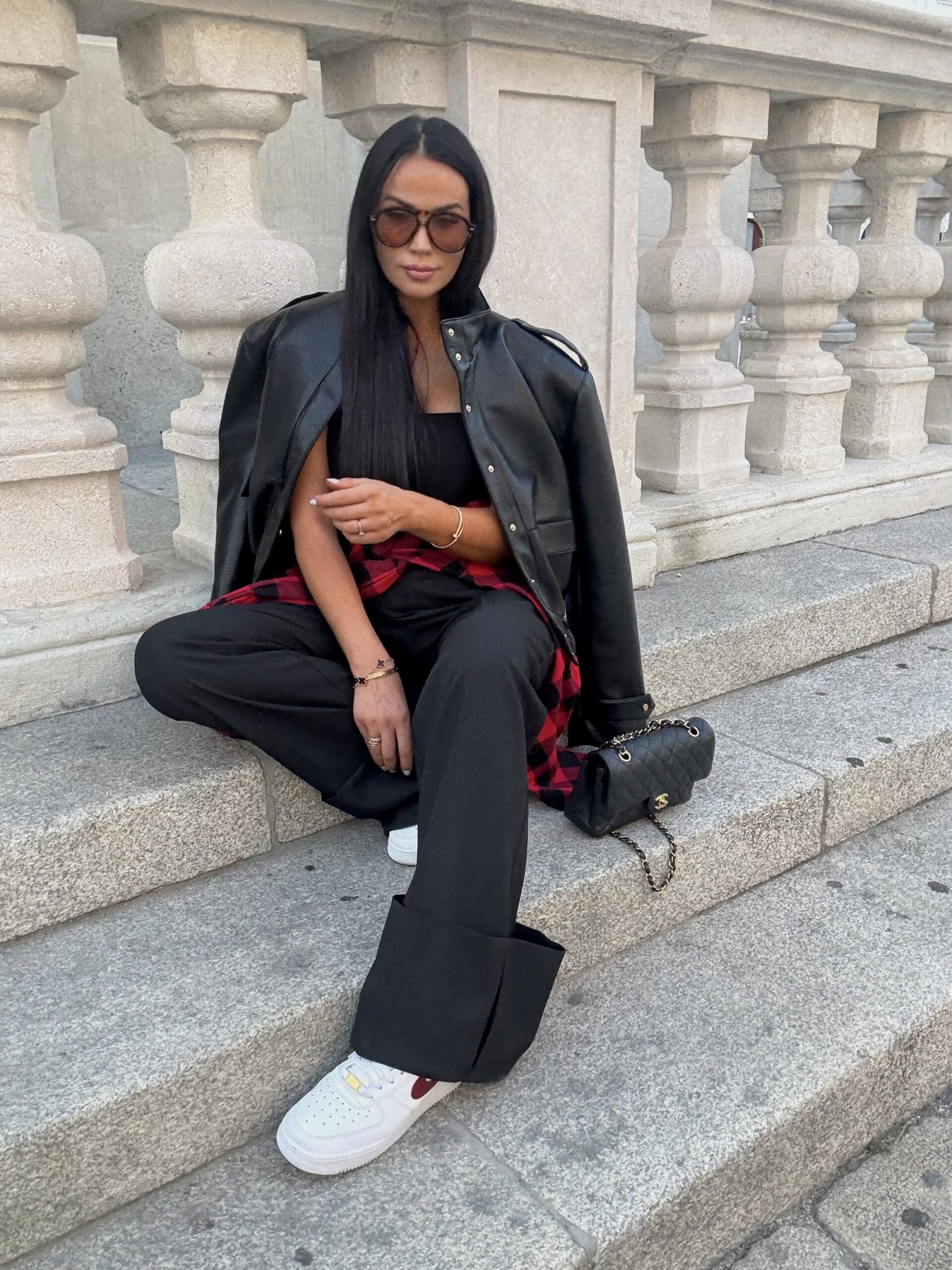 Bomberka Premium La Milla z eko skóry czarna fashionstory.com.pl