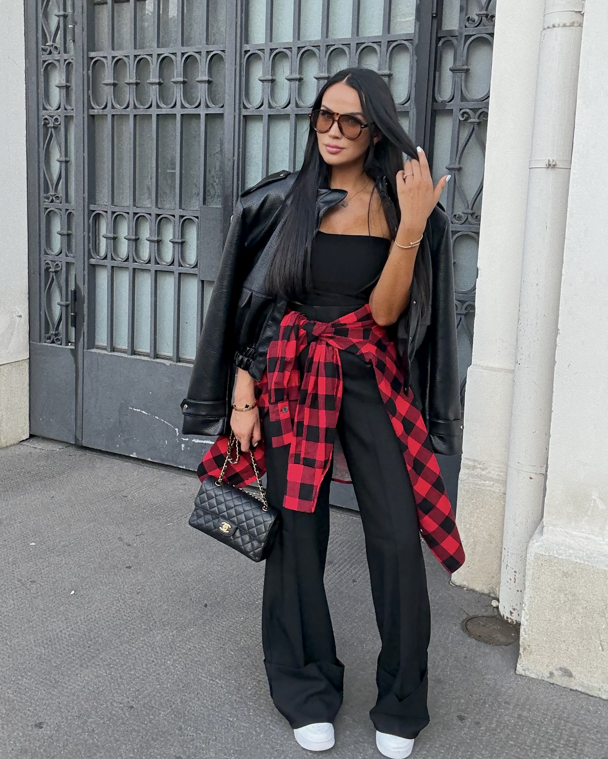 Bomberka Premium La Milla z eko skóry czarna fashionstory.com.pl