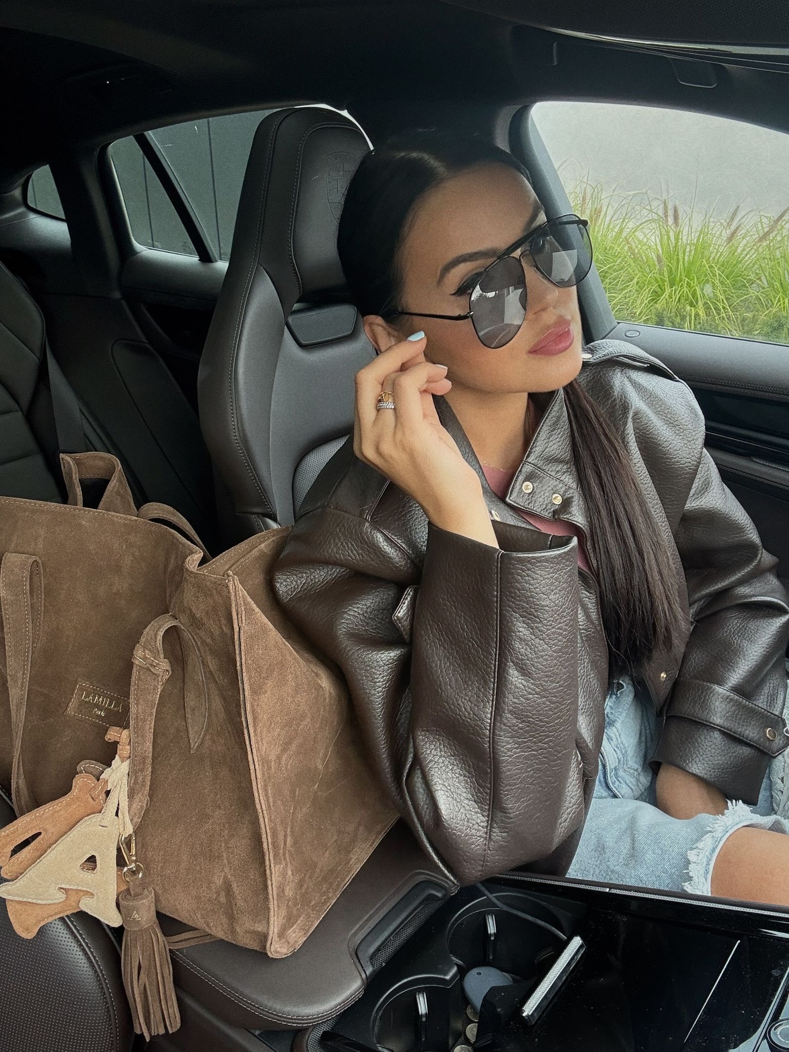 Bomberka Premium La Milla z eko skóry czekoladowa fashionstory.com.pl