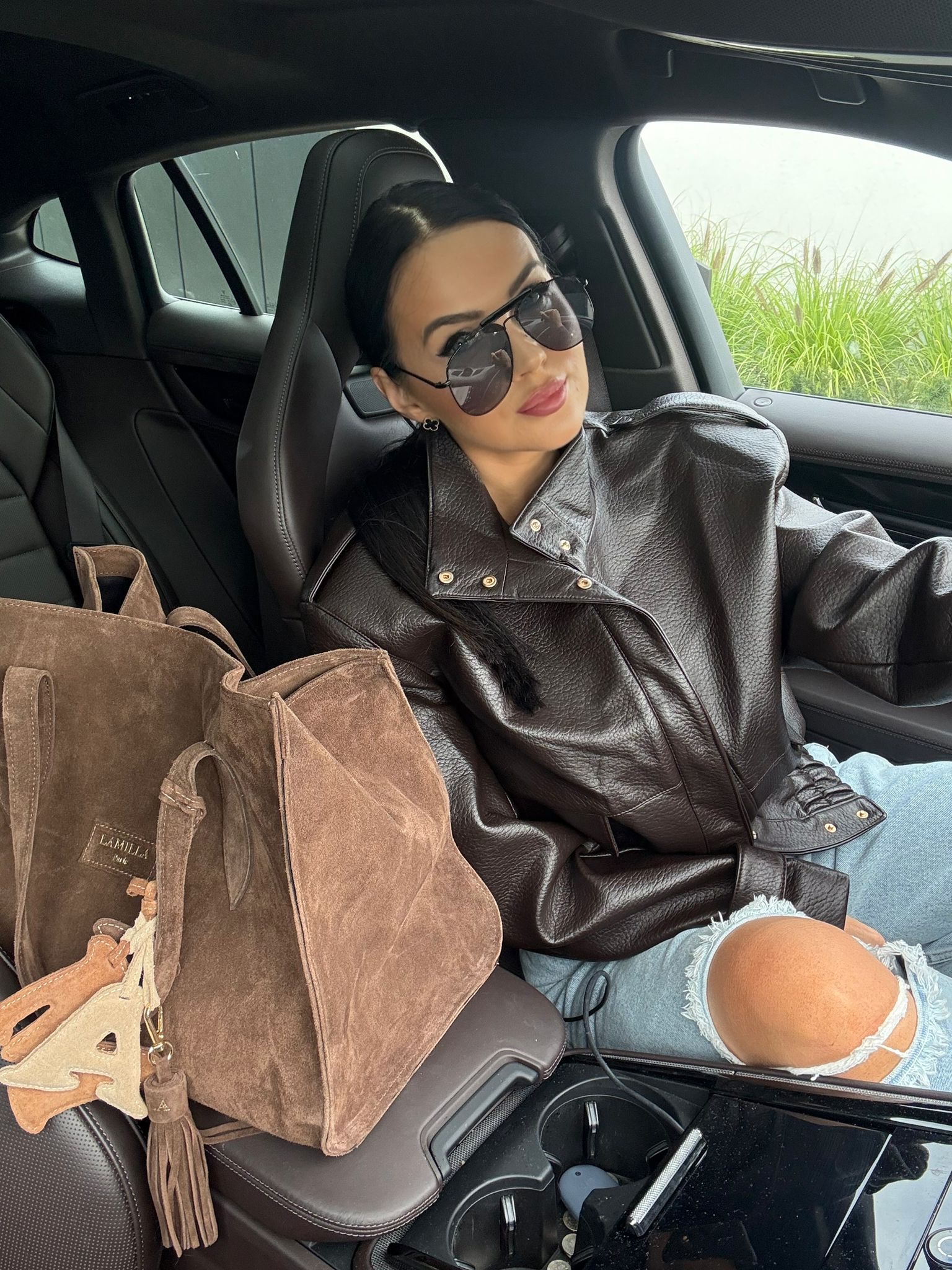 Bomberka Premium La Milla z eko skóry czekoladowa fashionstory.com.pl