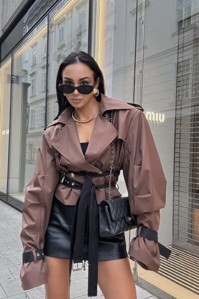 Spódnico-spodenki La Milla z eko skóry czarne fashionstory.com.pl