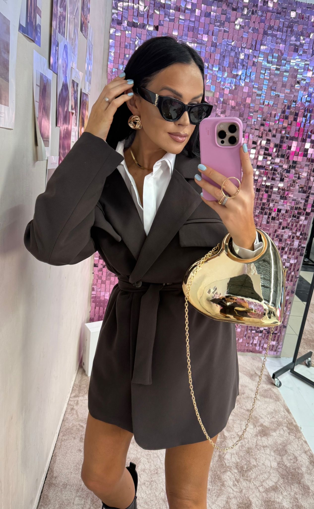 Marynarka sukienka La Milla czekoladowa fashionstory.com.pl