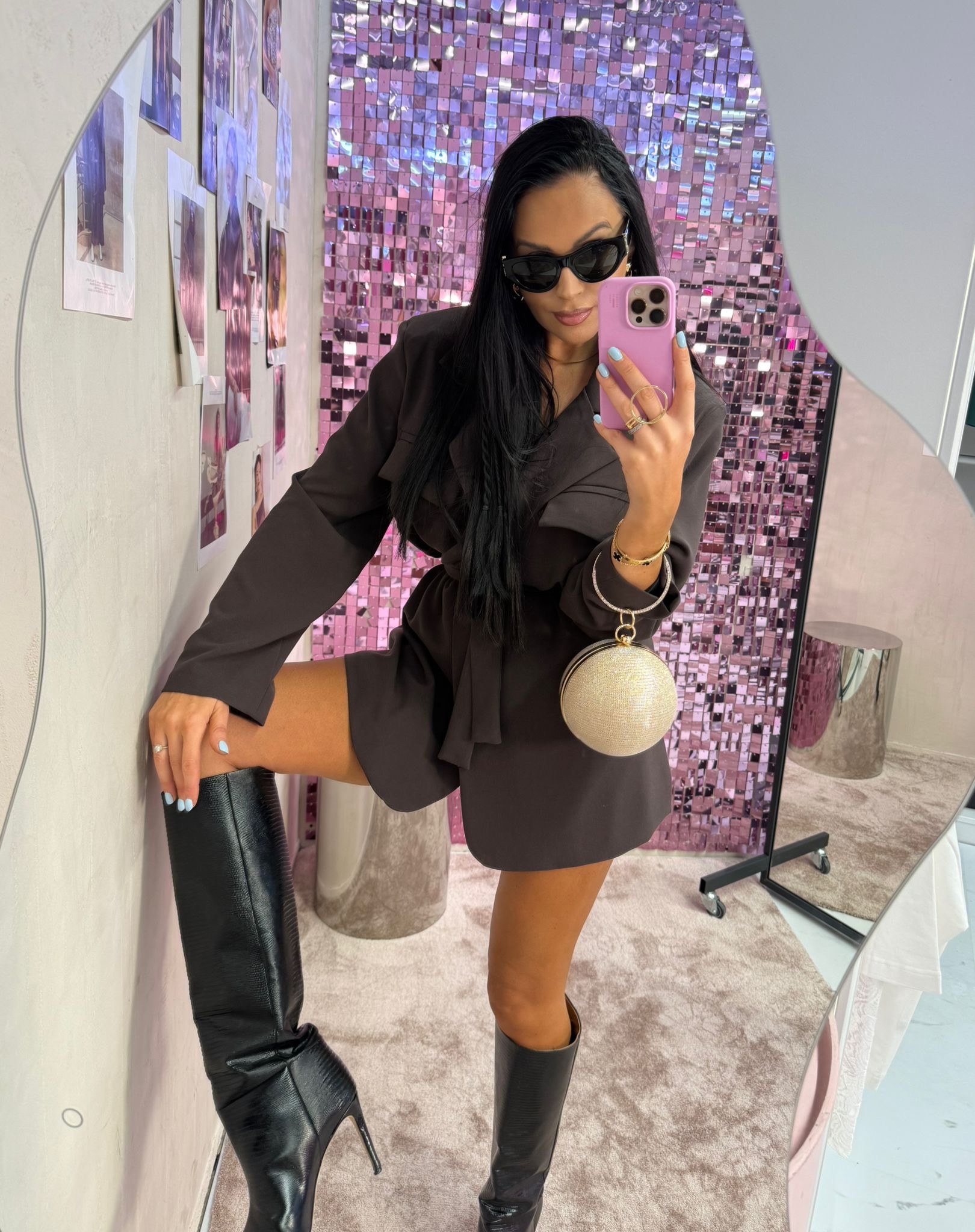 Marynarka sukienka La Milla czekoladowa fashionstory.com.pl