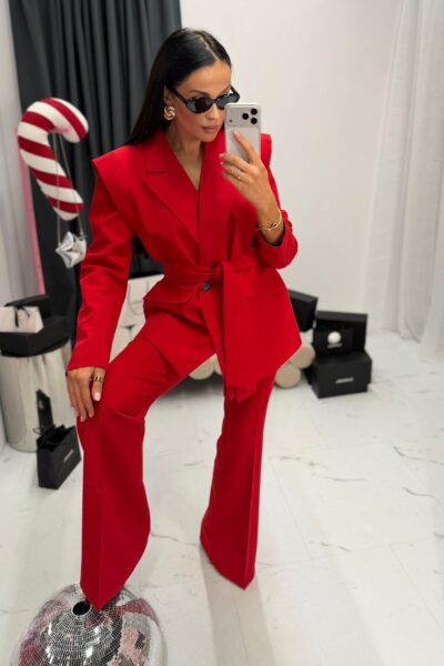 Eleganckie spodnie dzwony La Milla czerwone