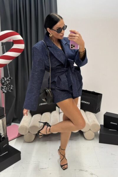 Spódnico-spodenki La Milla tulipanki granatowe ze srebrną nitką