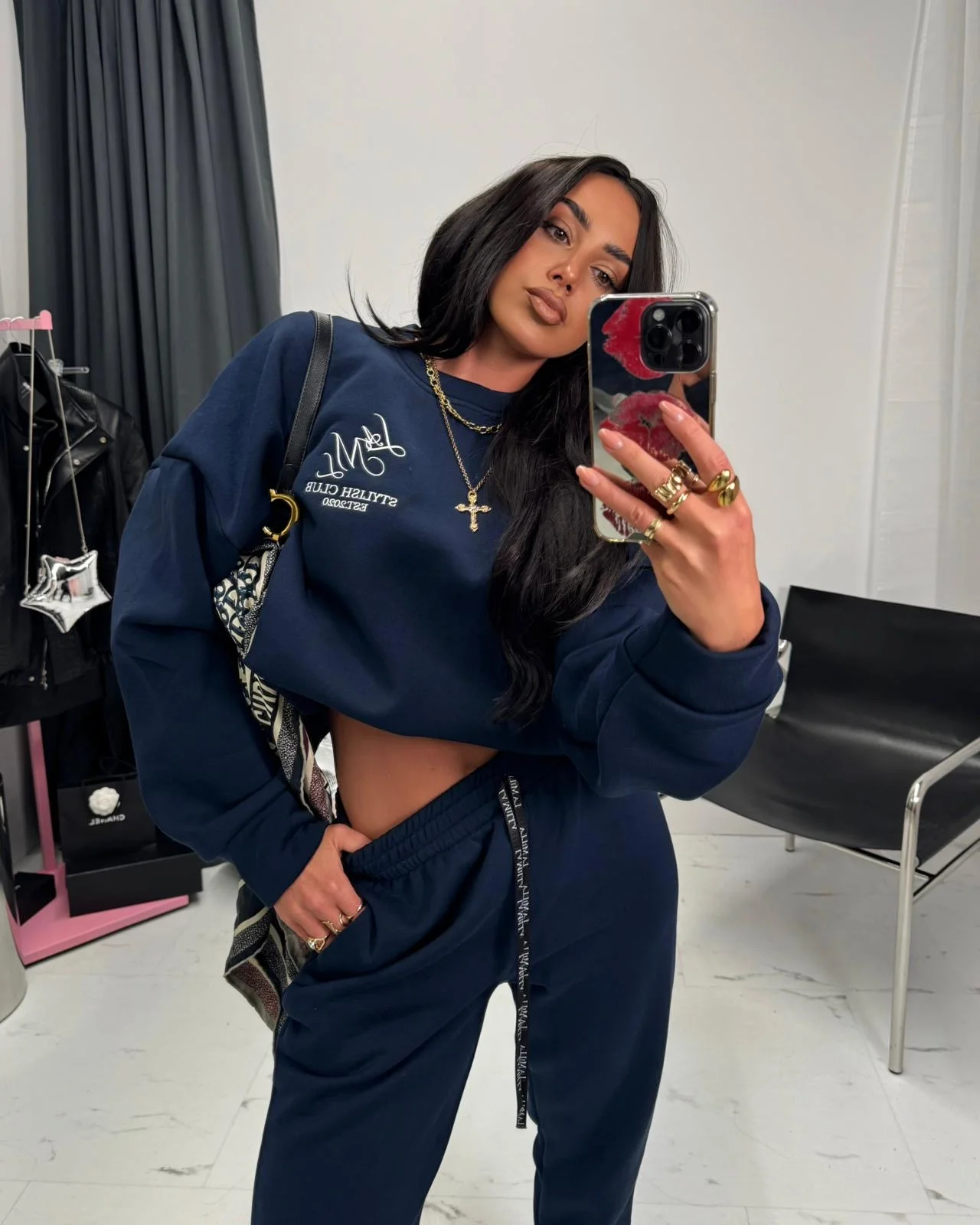 Bluza La Milla haft granatowa - obrazek 2