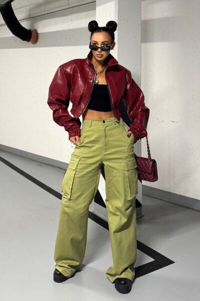 Spodnie bojówki La Milla oliwkowe