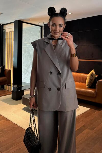 Kamizelka garniturowa La Milla long mokka