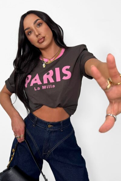 T-shirt La Milla Paris czekoladowy