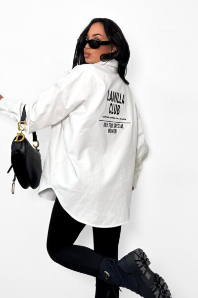 Koszula jeansowa Club-La Milla biała