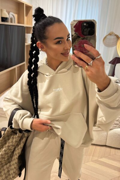 Bluza z kapturem La Milla beżowa