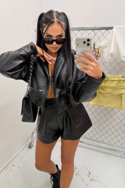 Spodenki La Milla z eko skóry Tessa czarne