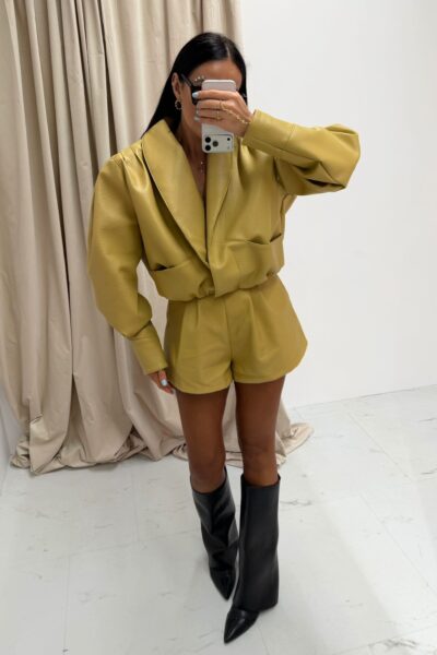 Spodenki La Milla z eko skóry Tessa musztardowe