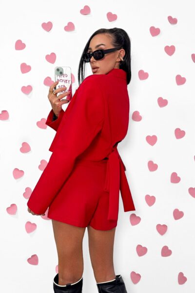 Marynarka La Milla z kokardą na plecach czerwona