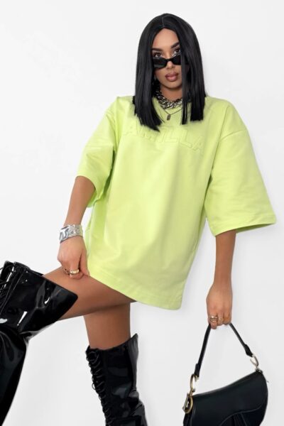 T-shirt La Milla tłoczony seledynowy