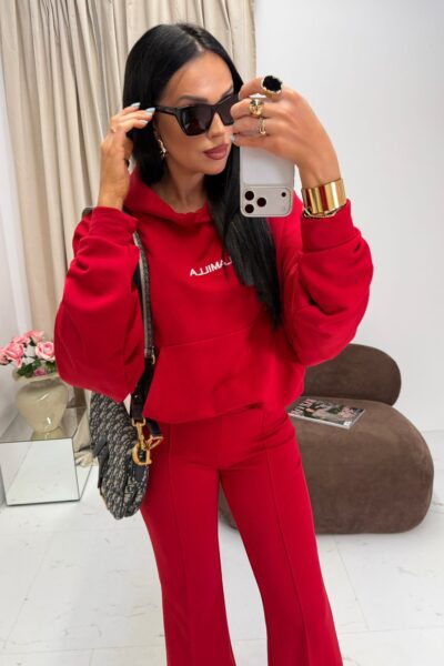 Bluza z kapturem La Milla czerwona