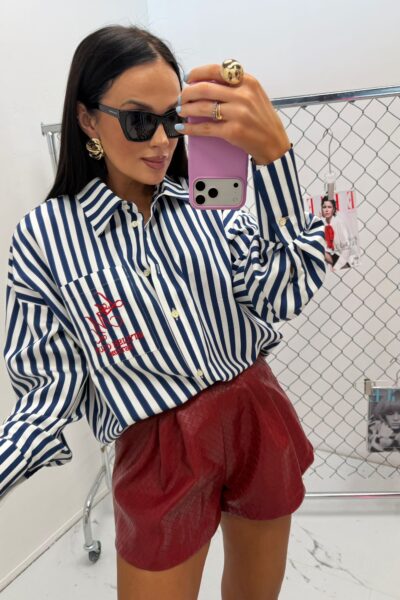 Koszula La Milla w paski biało-granatowa