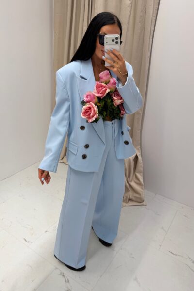 Spodnie klasyczne La Milla błękitne