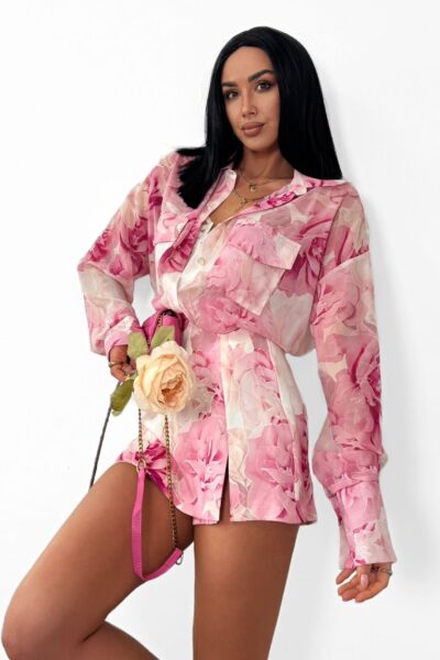 Koszula La Milla różowo-śmietankowa