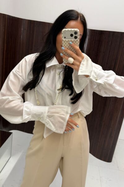 Koszula La Milla z falbanką na mankiecie biała