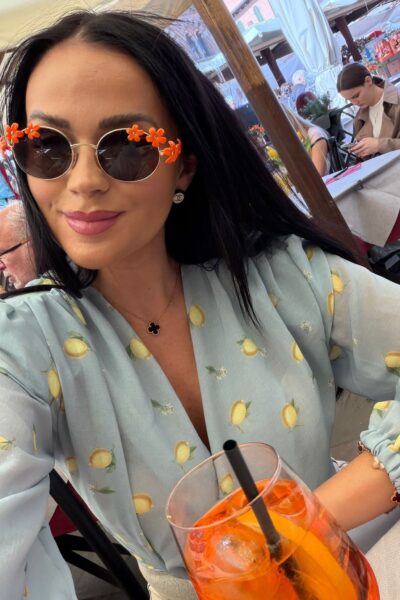 Bluzka kopertowa La Milla w cytryny miętowa