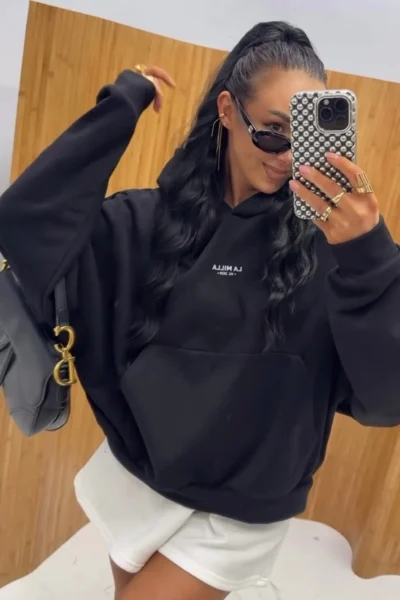 Bluza z kapturem La Milla czarna