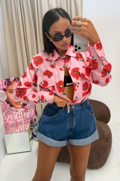 Koszula La Milla różowa w maki