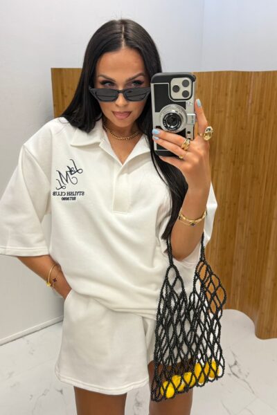 Komplet La Milla polo i szorty biały